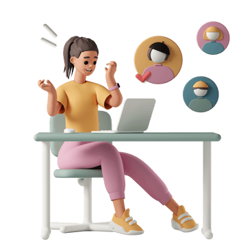 Woman having an online interview